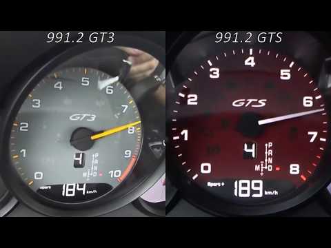 2017 Porsche 991 GT3 vs Carrera GTS: 0-200km/h