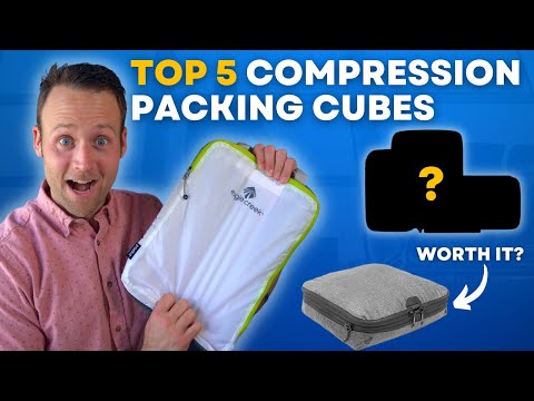 Extra Large Compression Packing Cubes for Travel Essentials, 2 Set Expandable Travel Cubes for Packing Compression Bags Luggage Suitcase Organizer, Purple video review thumbnail
