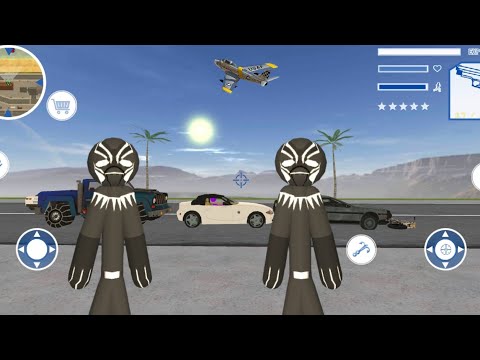 Black Panther Stickman Rope Hero Vice Town City Crime Simulator Android Gameplay HD