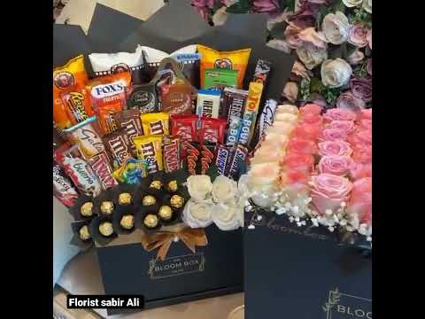 fresh flowers Rose box basket decor artificial flowers chocolate florist sabir Ali the bloom box co