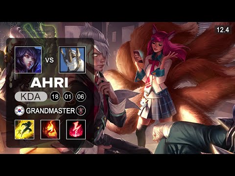 Ahri Mid vs Galio - KR Grandmaster - Season 12 Patch 12.4