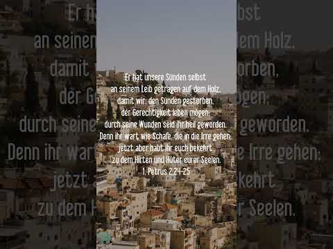 1. Petrus 2,24-25 Er hat unsere Sünden selbst an seinem Leib getragen auf dem Holz, damit wir, den S