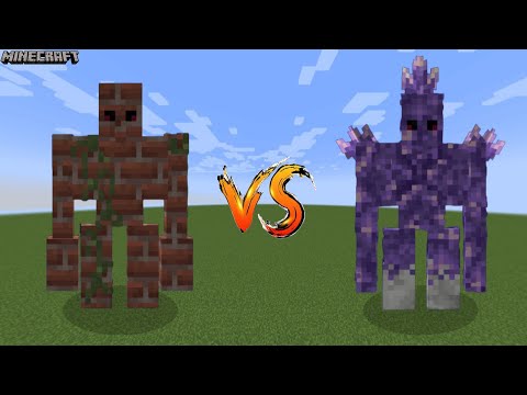 Amethyst Golem vs Brick Golem Battle in minecraft ?