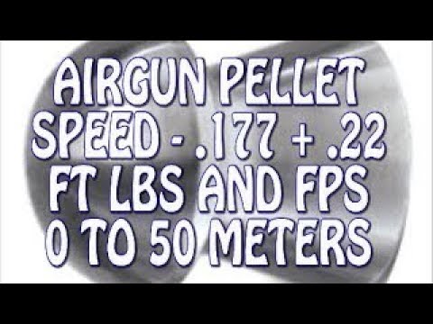 Airgun Pellet Speed Power Test: 0 to 50m .22 +.177- FPS + FT LBS