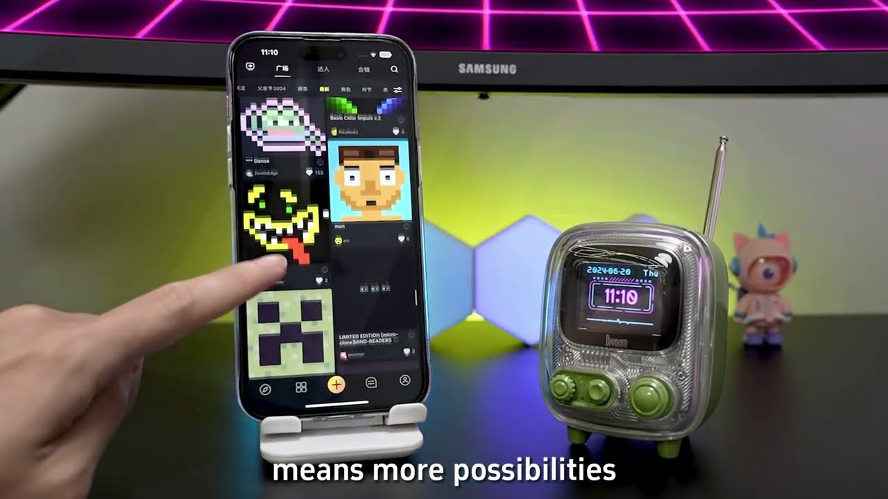 Loa bluetooth Divoom Tiivoo-2, màn hình LED 256 Full RGB, tích hợp nhiều tính năng trên app Divoom