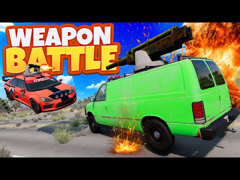 Free For All CHAOS with Weaponized Cars in BeamNG Drive Mods!