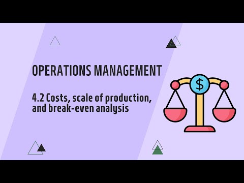 IGCSE Business Studies: Chapter 4.2: Costs, scale of production and break-even analysis
