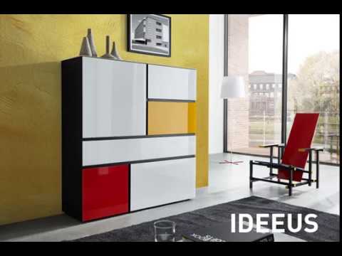 Highboard Ideeus zwart/meerdere kleuren