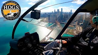 R-44 Helicopter Flight Downtown Chicago Shoreline