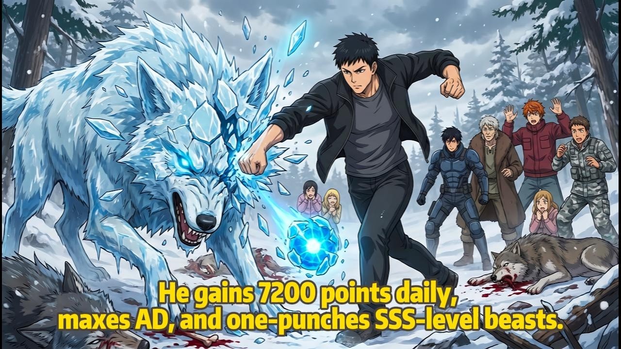 He gains 7200 points daily, maxes AD, and one-punches SSS-level beasts.#manhwa #anime