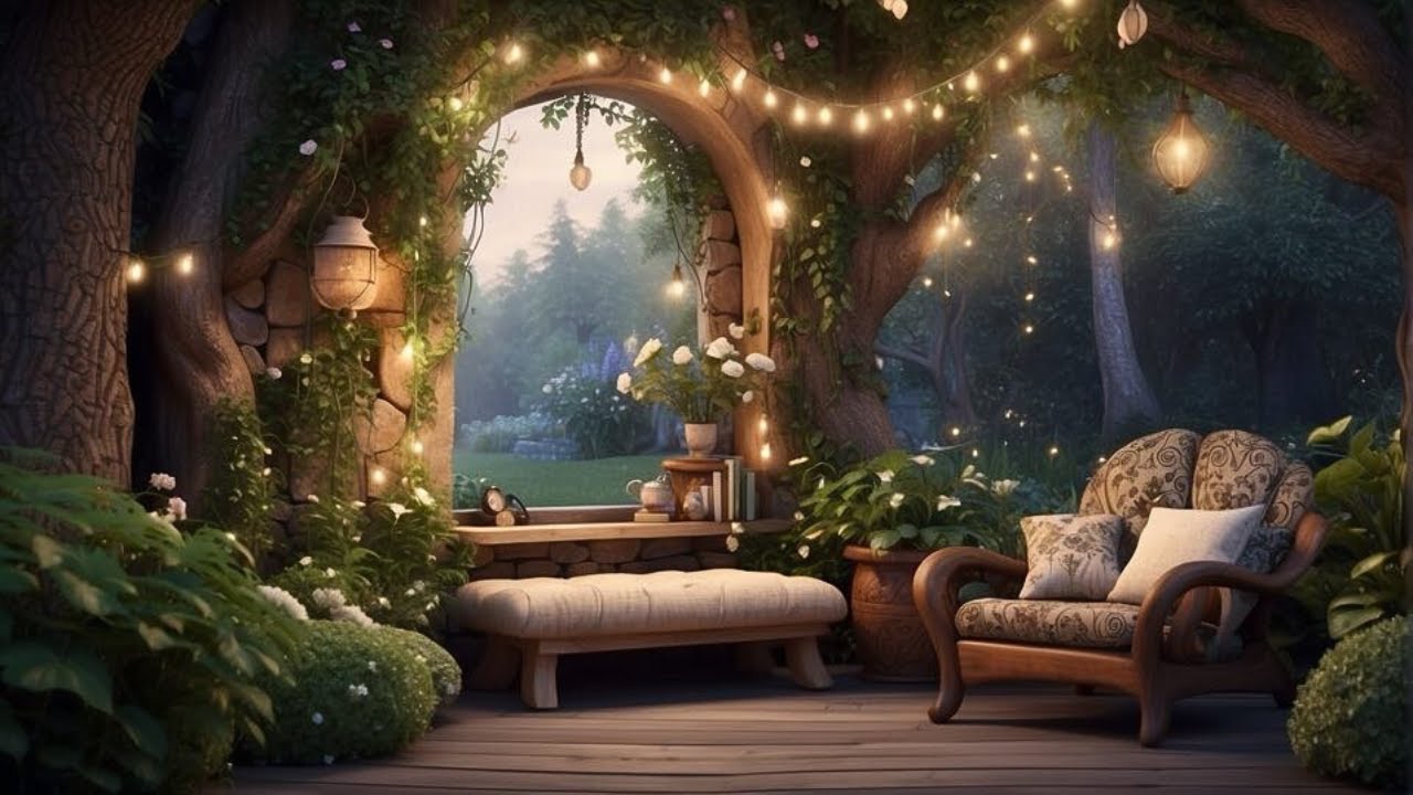 Cozy Reading Nook in Enchanted Forest Ambience | Nature Sounds NO MUSIC