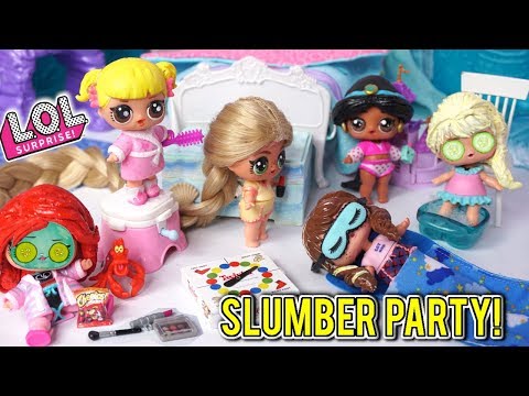 LOL Disney Princess Slumber Party with Baby Goldie - Punk Boi NOT Invited!