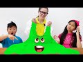 Wendy and Alex Pretend Play Making Giant Slimes Monster Science Experiment | Kids Work Together