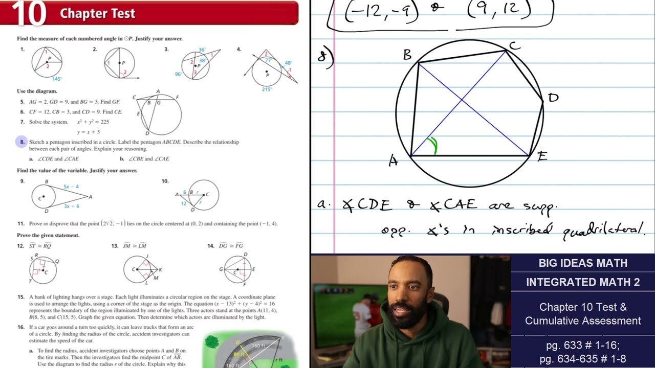 Big Ideas Math [IM2]: Chapter 10 Test & Cumulative Assessment (Problem Set)
