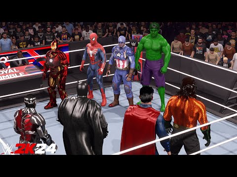 Avengers vs DC Superheroes Elimination Match | 4v4 Tag Team - WWE 2K24 - PS5 [4K]