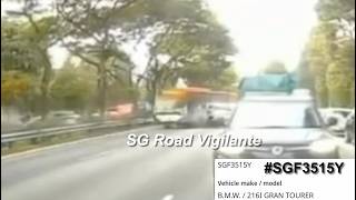 19aug2026#SGF3515Y bmw 216 coming to a complete stop to exit sle get rear ended by sbs bus