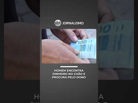 Homem encontra bolo de dinheiro na rua e procura dono | #SBTNotícias