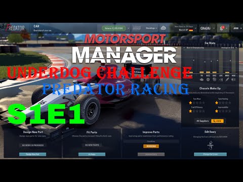 Let´s Play Motorsport Manager Underdog Challenge Predator Predator Racing S1E1 First Crash Black Sea