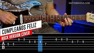 Cumpleaños Feliz en guitarra eléctrica COVER con TABS y MP3 GRATIS Chords -  Chordify
