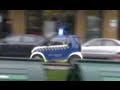Smart Police Car Responding With Blue Lights Pamplona Spain