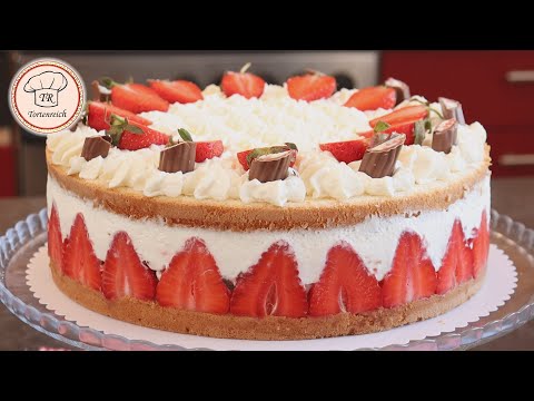 Schönste Erdbeertorte mit Yogurette, himmlisch lecker, Geburtstagstorte/ Sahne Torte