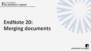 EndNote 20: Merging documents