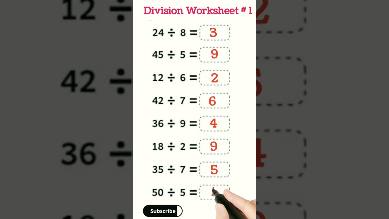 Division worksheet part 1 solutions | solved division worksheet part 1|