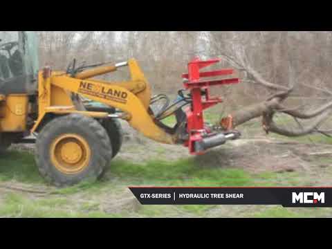 MCM GTX Series Tree Shear Demonstration - Wheel Loader & Skidsteer Loader Attachment