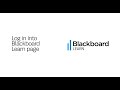 How to Log in into Blackboard Learn page