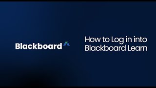 How to Log in into Blackboard