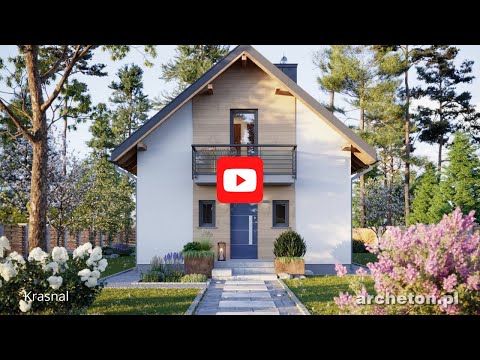 Projekt domu Krasnal - archeton pl - z użytkowym poddaszem 77,3 m2
