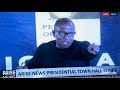 Peter Obi Exchanges Hot Words With Dino Melaye From The AriseTV Town-hall Stage