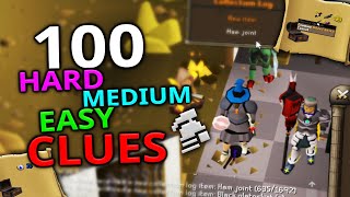Loot From 100 Easy, Medium, & Hard Clue Scrolls (Iron Man)