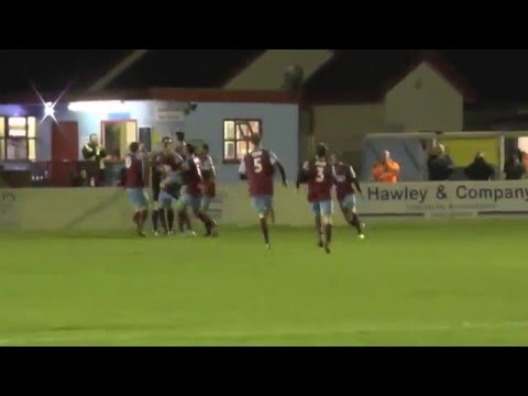 Carl Lamb scores 3rd goal for Colwyn Bay F C  3 v 2 Buxton F C  81