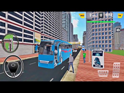 Euro Coach Bus City Extreme Driver - New Blue Bus Unlock - Driving European Bus - Android GamePlay