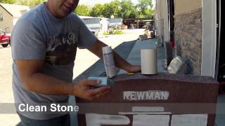 Repaint a headstone with the lettering blasted in the polish