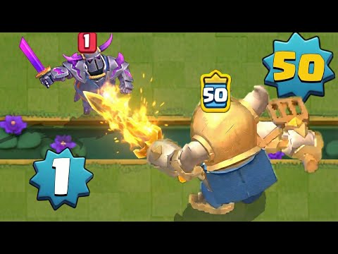 LEVEL 1 VS LEVEL 50 HERO MINI PEKKA...Min vs Max LVL