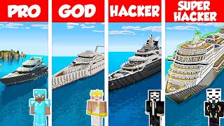 Minecraft PRO vs GOD vs HACKER: MODERN SHIP HOUSE 