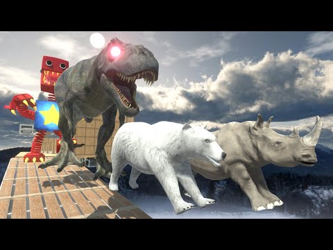 Deadly Bridge Trap | Escaping the Jaws of Dinosaur - Animal Revolt Battle Simulator