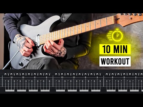 10 MIN PICKING CONTROL WORKOUT - string skipping, timing, alternate picking & more