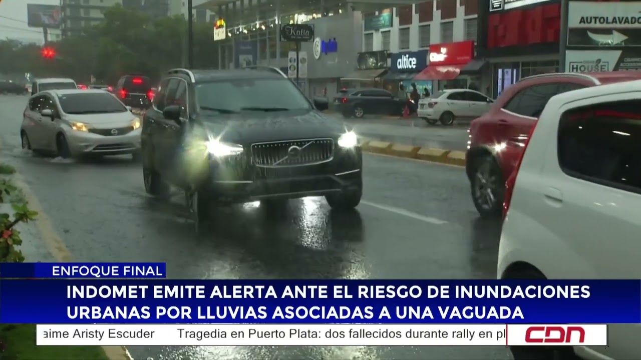 Indomet emite alerta ante el riesgo de inundaciones urbanas por lluvias asociadas a una vaguada