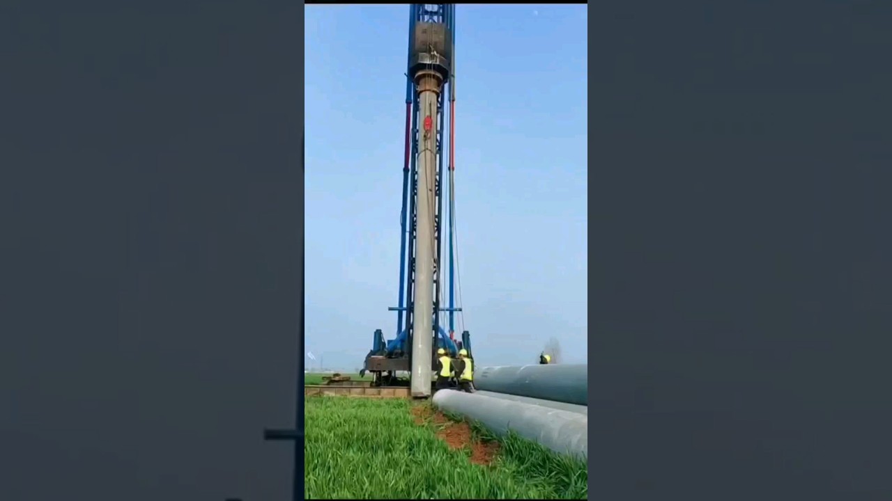 Pile Driving using Hydraulic Hammer #construction