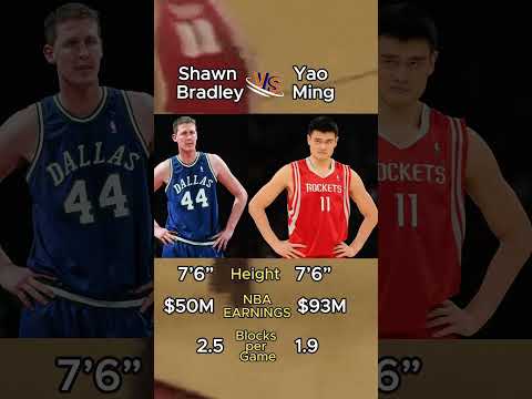 Yao Ming vs Shawn Bradley | Battle of the 7’6” Giants 👀🏀 #yaoming #basketballplayer #basketball