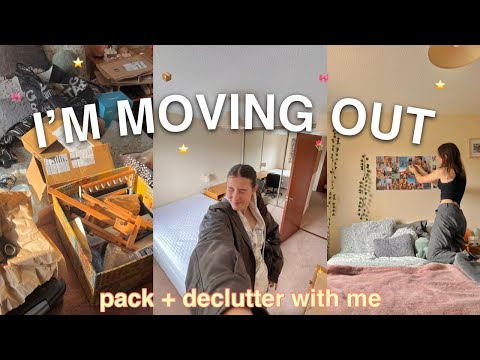 MOVING OUT VLOG!! pack & declutter with me📦⭐️