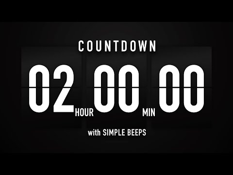 2 Hour Countdown Timer 🕙 Flip Clock with Simple Beeps 🔊🖤