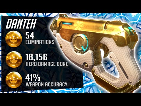 Danteh Rank 40 NA DPS Tracer - Insane Tracking! 54 elims! [ Overwatch Season 32 Top 500 ]