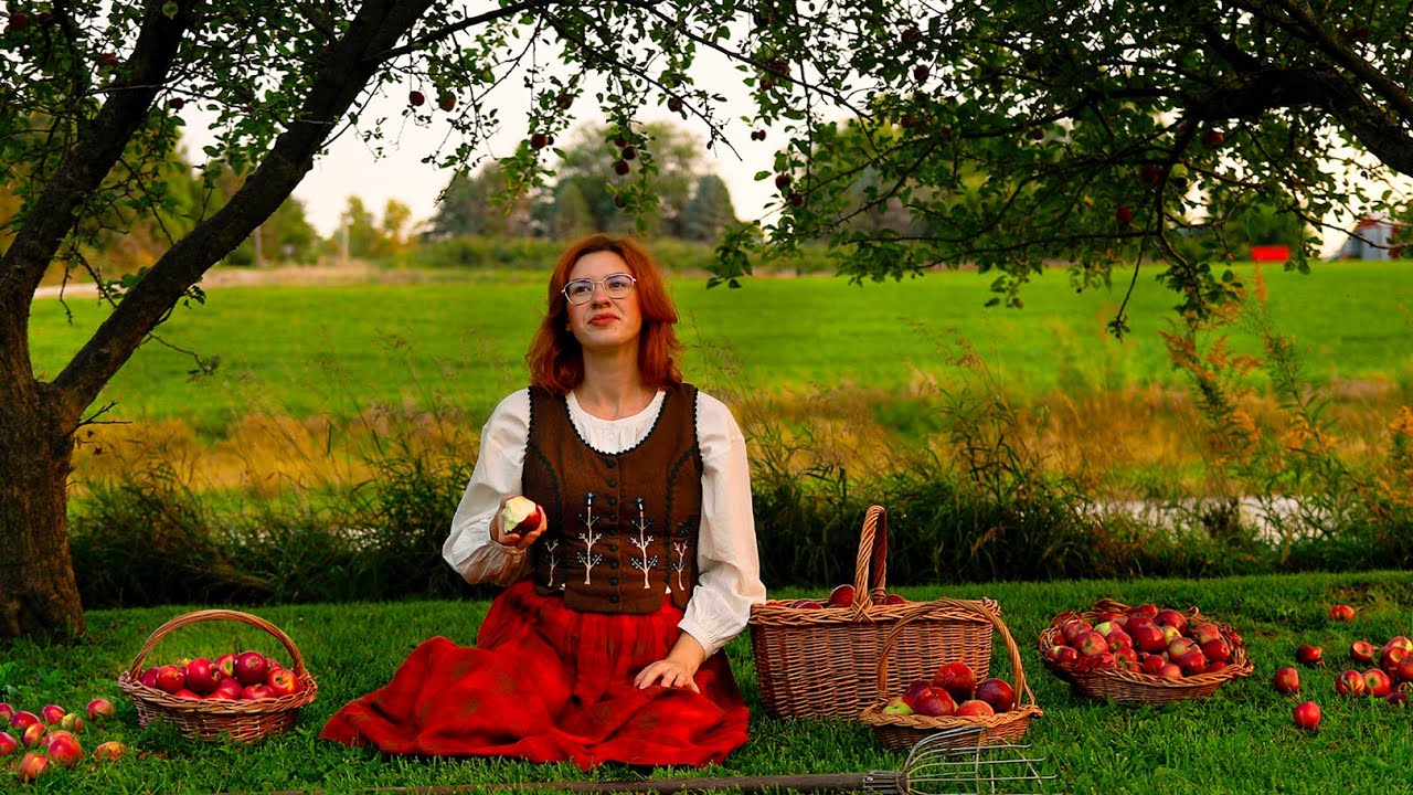 Coziest Fall Day 🍎 Apple Picking, Baking Cookies, Making Applesauce, and Foraging