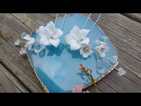 Ceramic Bridal Hair accessory, Bridal hair accessory tutorial