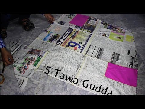 How to make a Kite 5 Tawa Gudda Step By Step | Newpaper | Video