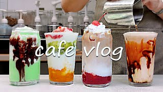 🍫Cafe Vlog Collection/Just Vibes & a Choco Mint Frappe Kinda Day☁️Cafe Vlog/ASMR/카페브이로그/no bgm